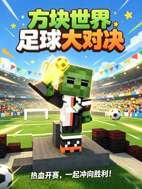 方块世界足球大对决动漫海报