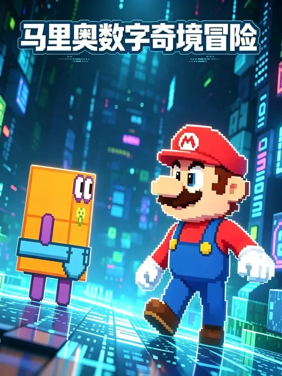 马里奥数字奇境冒险动漫海报