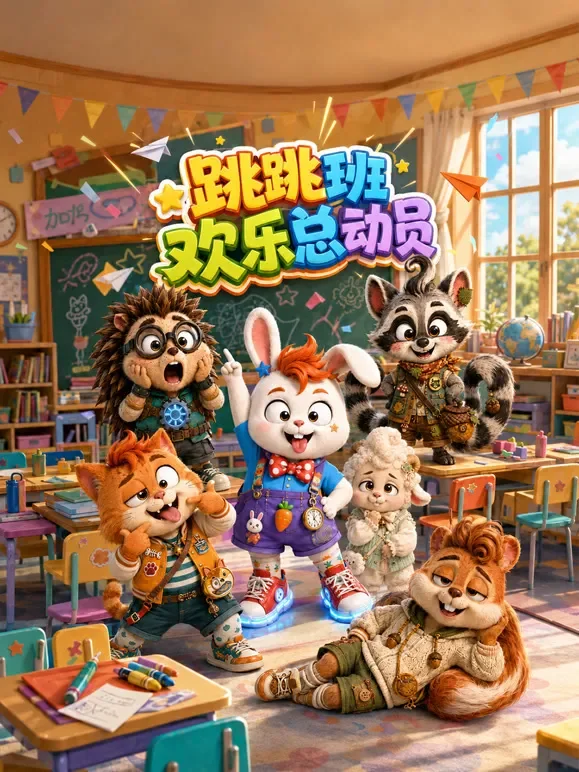 跳跳班欢乐总动员动漫海报