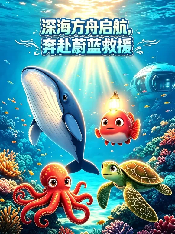 深海方舟启航，奔赴蔚蓝救援动漫海报