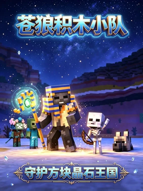 苍狼积木小队：守护方块晶石王国动漫海报