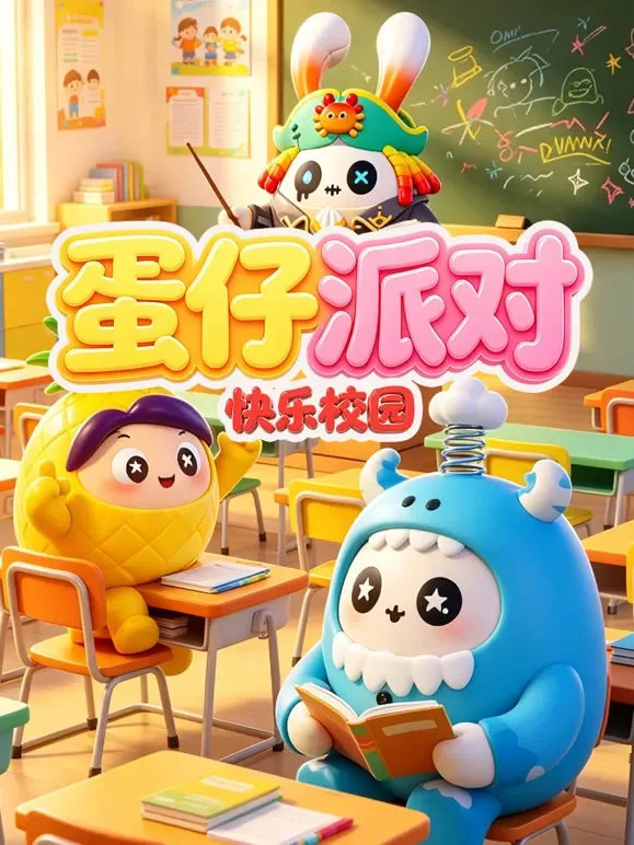 蛋仔派对快乐校园动漫海报