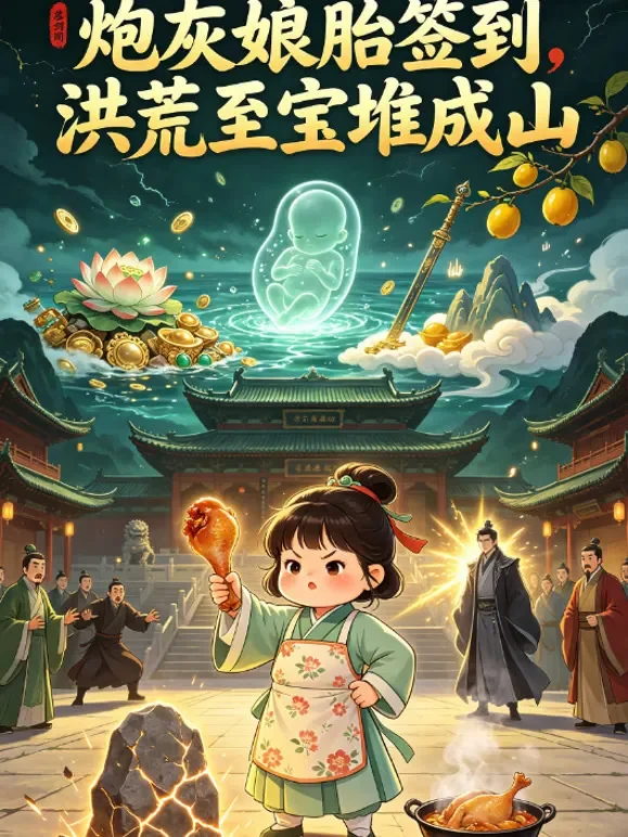 炮灰娘胎签到，洪荒至宝堆成山动漫海报