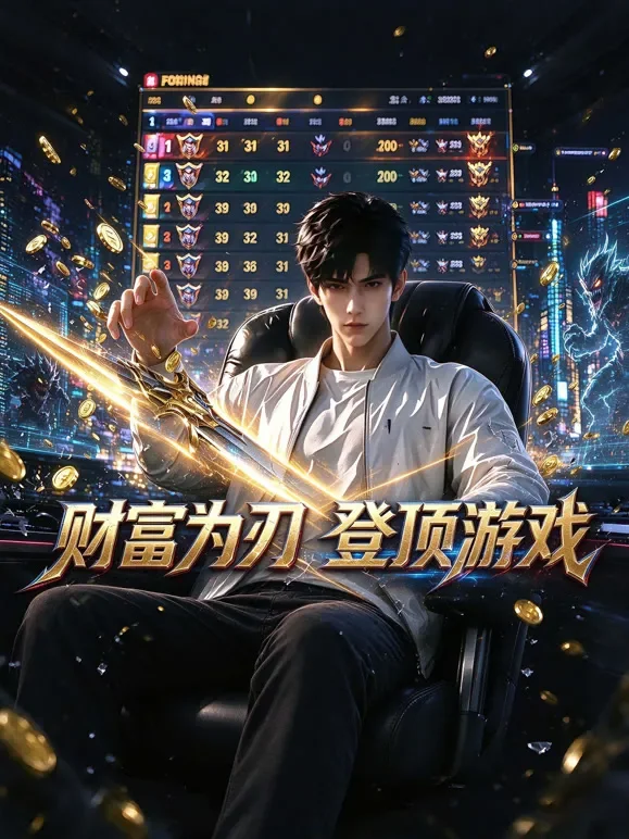 财富为刃，登顶游戏动漫海报