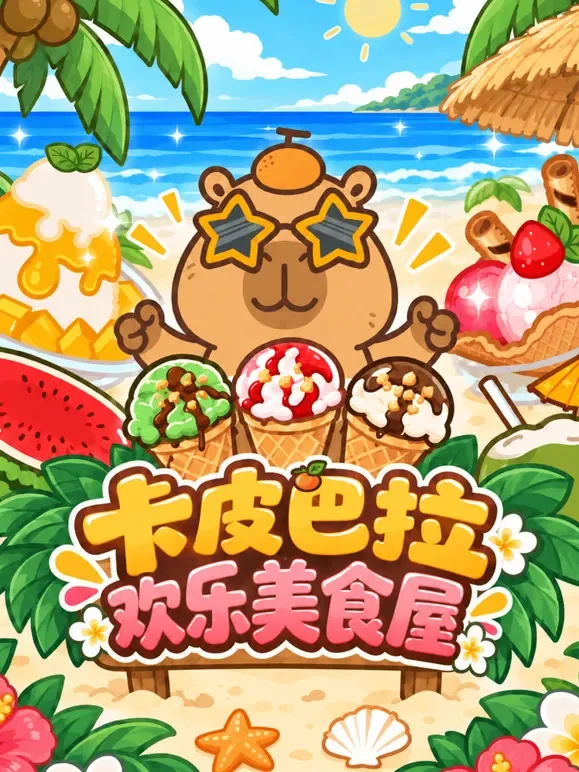 卡皮巴拉欢乐美食屋动漫海报
