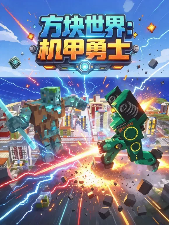 方块世界：机甲勇士动漫海报