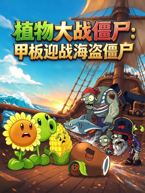 植物大战僵尸：甲板迎战海盗僵尸动漫海报