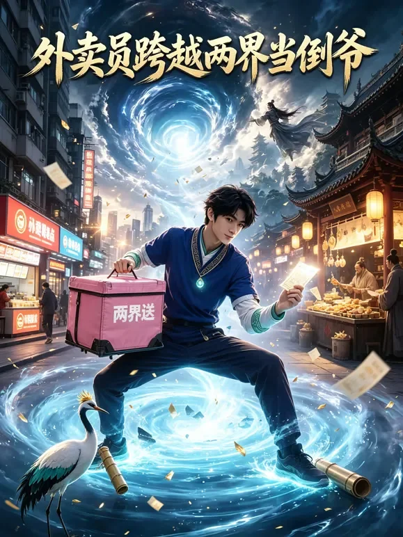 外卖员跨越两界当倒爷动漫海报