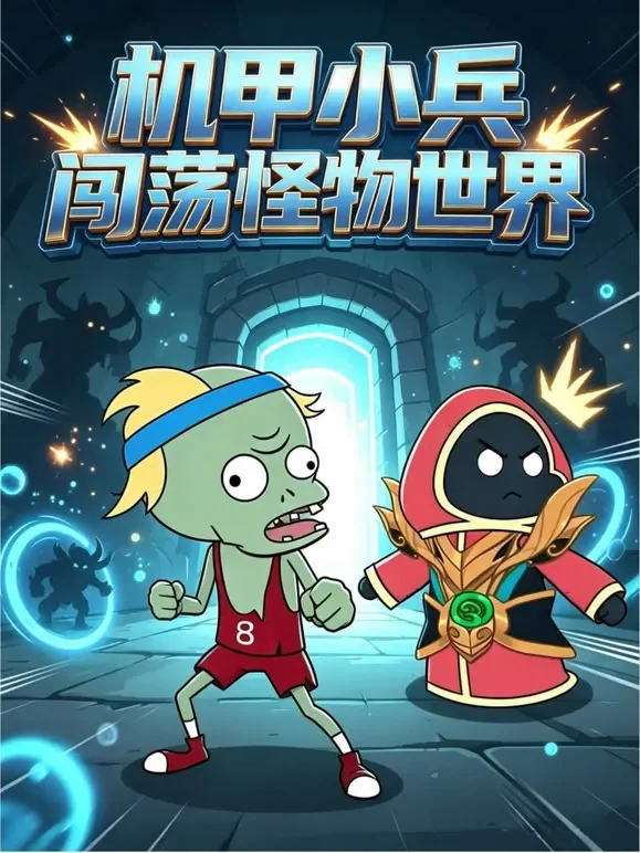 机甲小兵闯荡怪物世界动漫海报