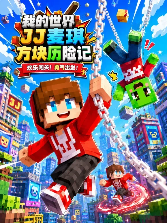 我的世界JJ麦琪方块历险记动漫海报