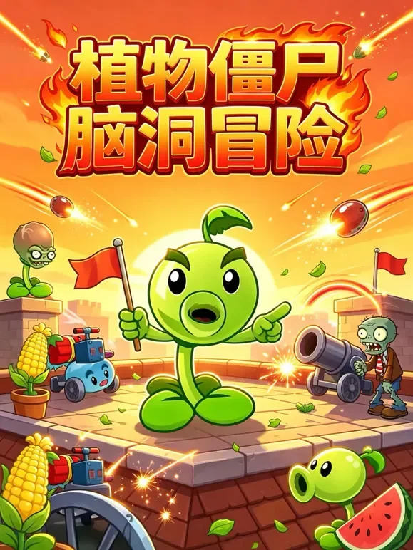 植物僵尸脑洞冒险动漫海报