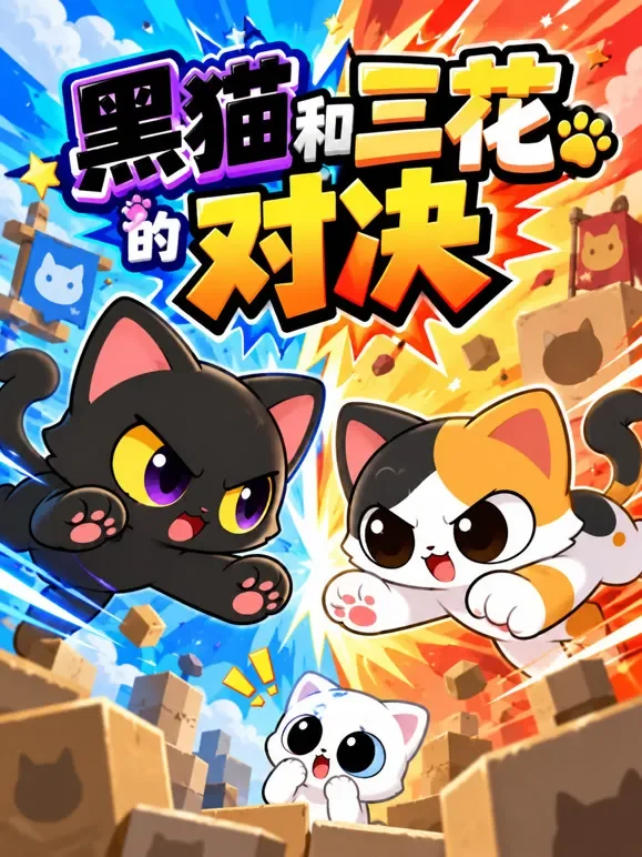 黑猫和三花的对决动漫海报