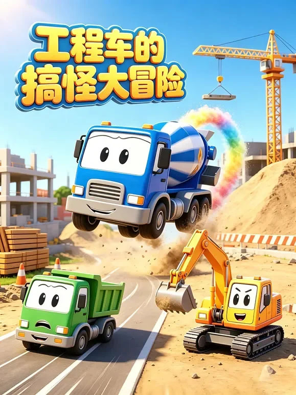 工程车的搞怪大冒险动漫海报