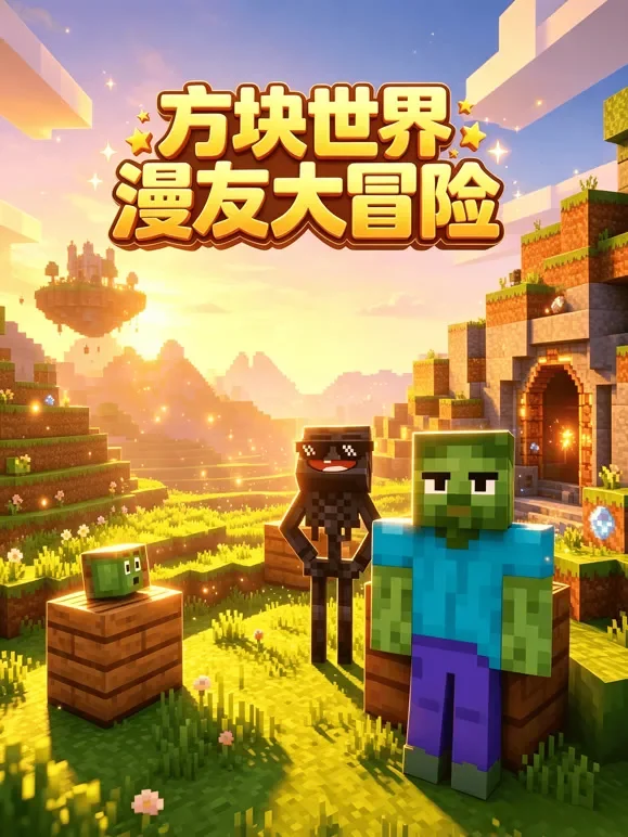 方块世界漫友大冒险动漫海报