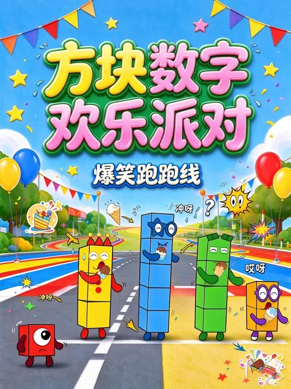 方块数字欢乐派对动漫海报