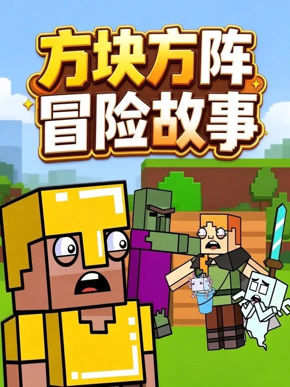 方块方阵冒险故事动漫海报