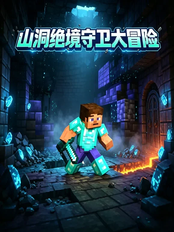 山洞绝境守卫大冒险动漫海报