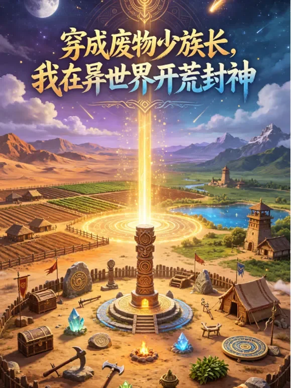 穿成废物少族长，我在异世界开荒封神动漫海报