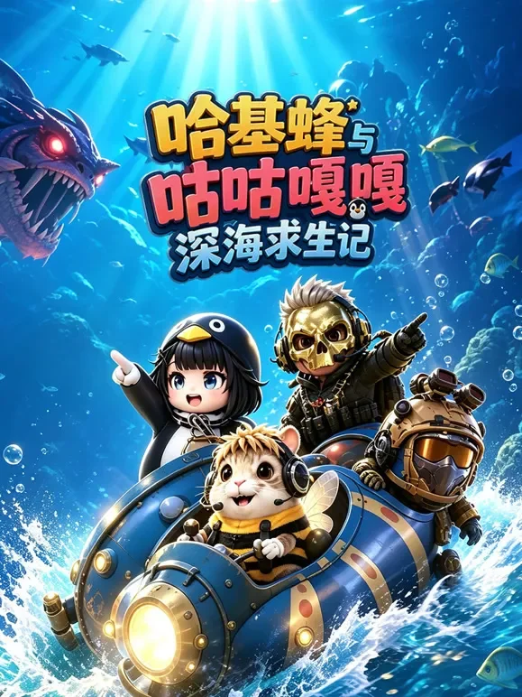 哈基蜂与咕咕嘎嘎深海求生记动漫海报