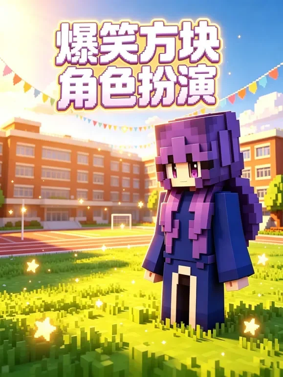 爆笑方块角色扮演动漫海报