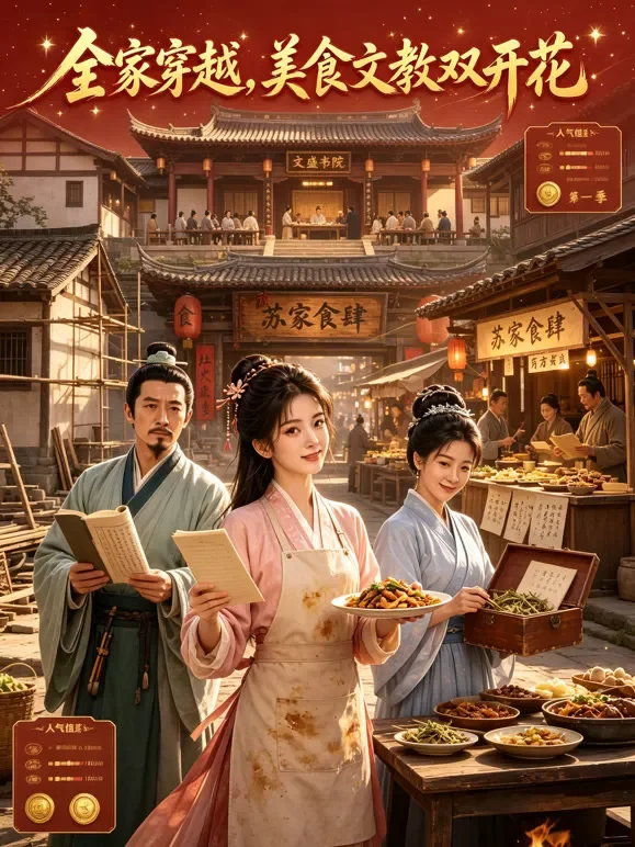 全家穿越，美食文教双开花动漫海报