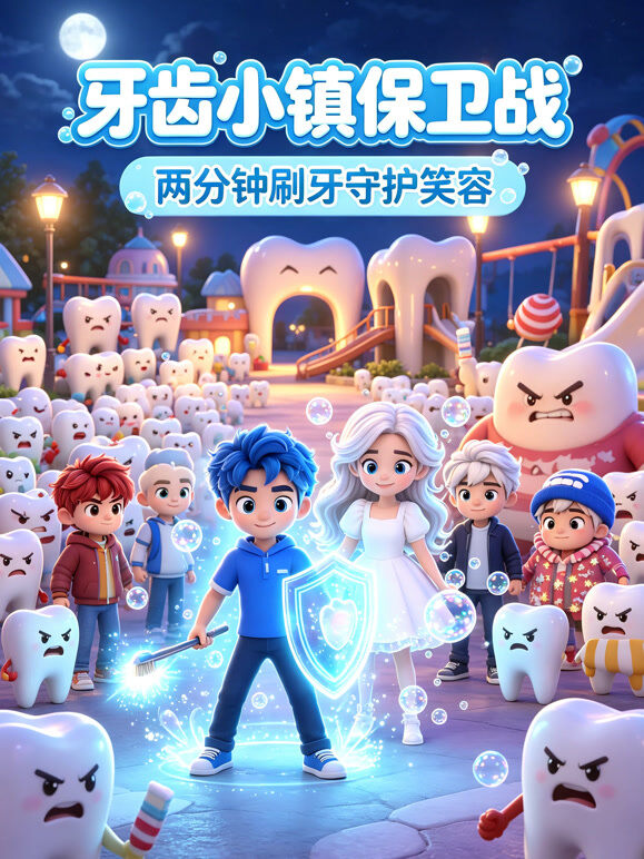牙齿小镇保卫战，两分钟刷牙守护笑容