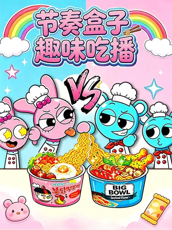 节奏盒子趣味吃播动漫海报