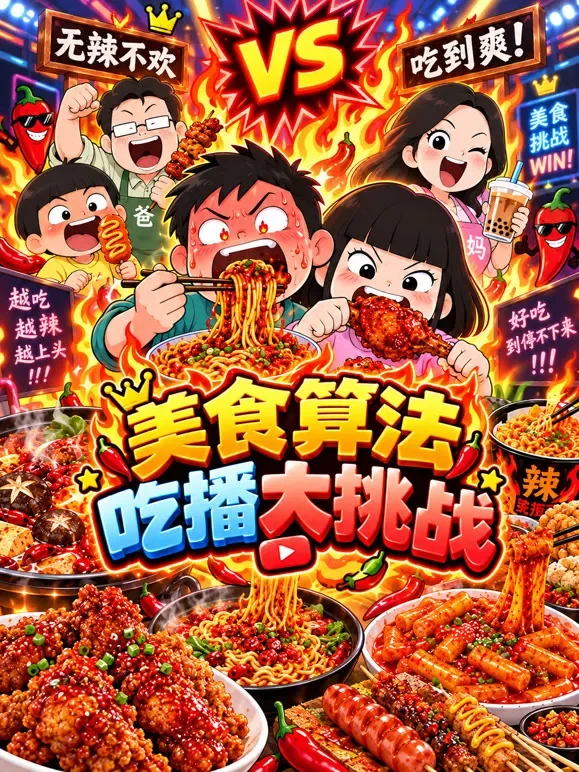 美食算法吃播大挑战动漫海报