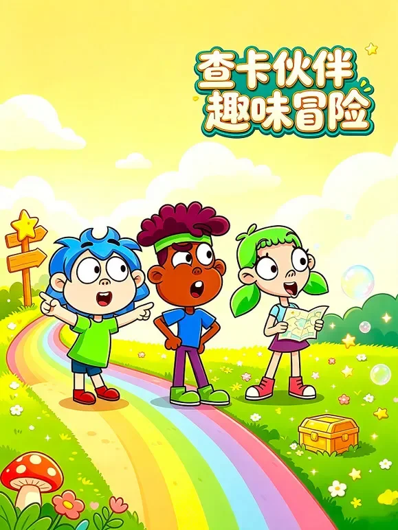 查卡伙伴趣味冒险动漫海报