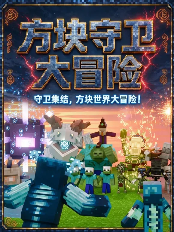 方块守卫大冒险动漫海报