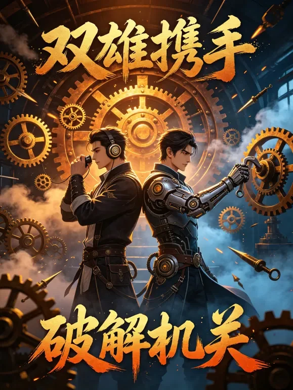 双雄携手破解机关动漫海报