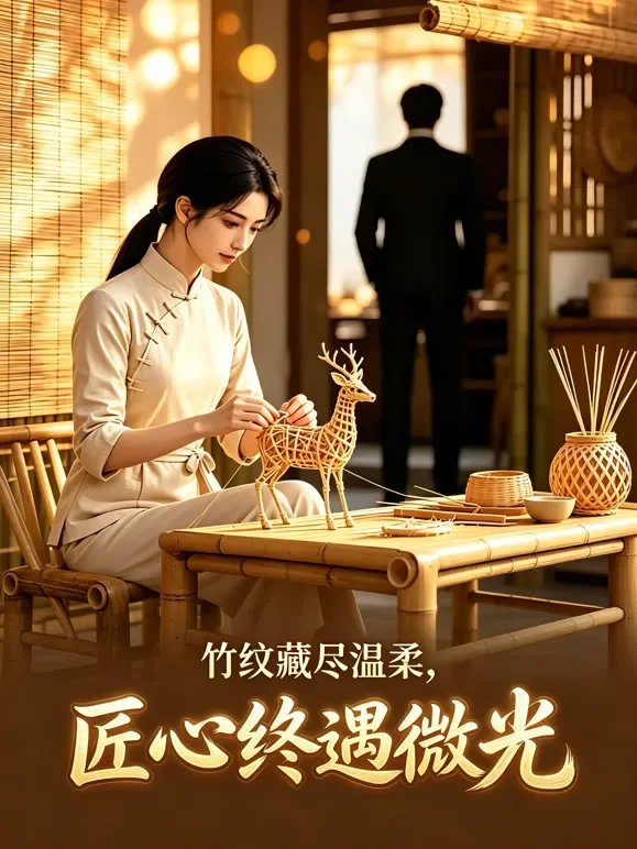 竹纹藏尽温柔，匠心终遇微光动漫海报