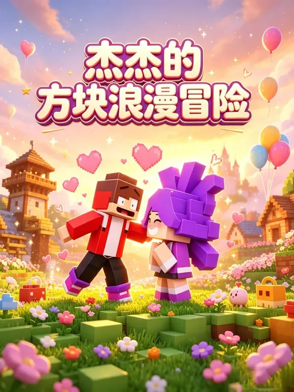 杰杰的方块浪漫冒险动漫海报