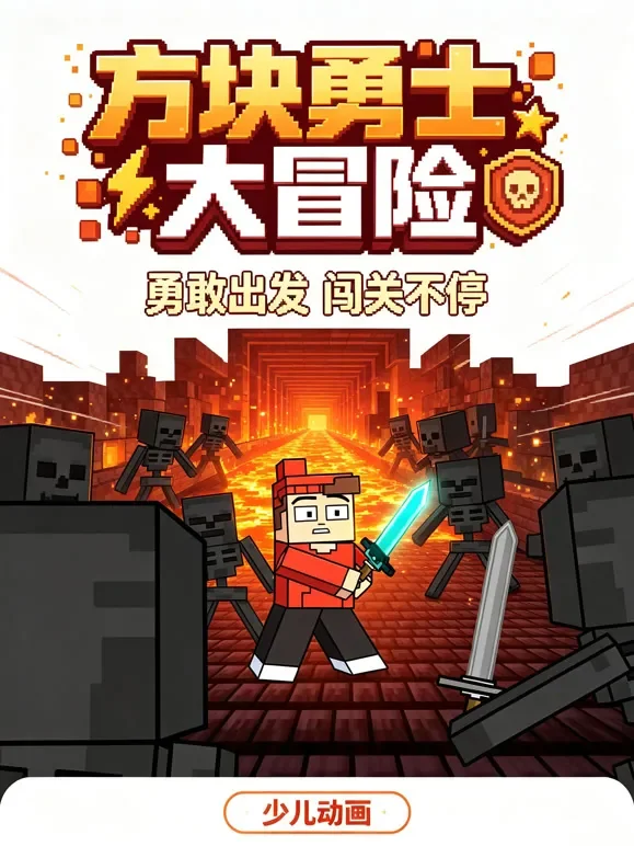 方块勇士大冒险动漫海报