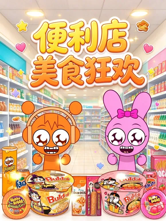便利店美食狂欢动漫海报