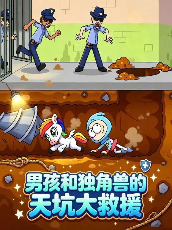 男孩和独角兽的天坑大救援动漫海报