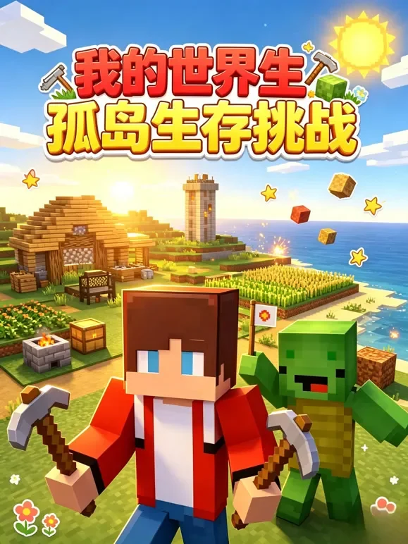 我的世界生孤岛生存挑战动漫海报
