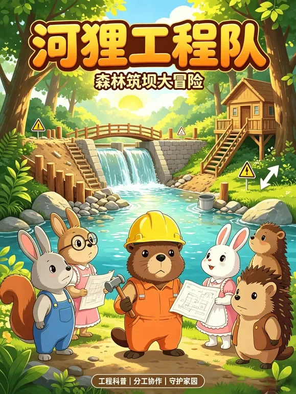 河狸工程队：森林筑坝大冒险动漫海报