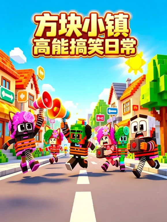 方块小镇高能搞笑日常动漫海报