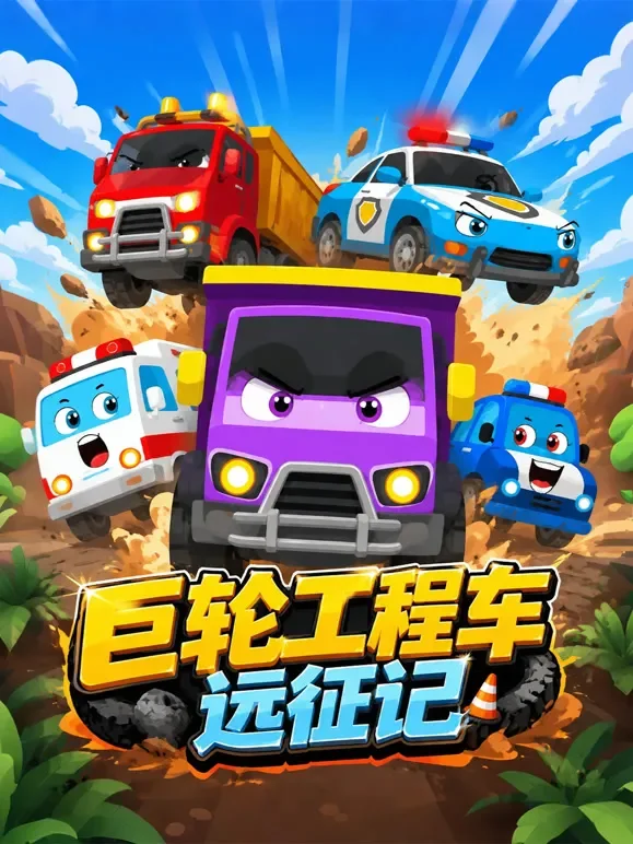 巨轮工程车远征记动漫海报
