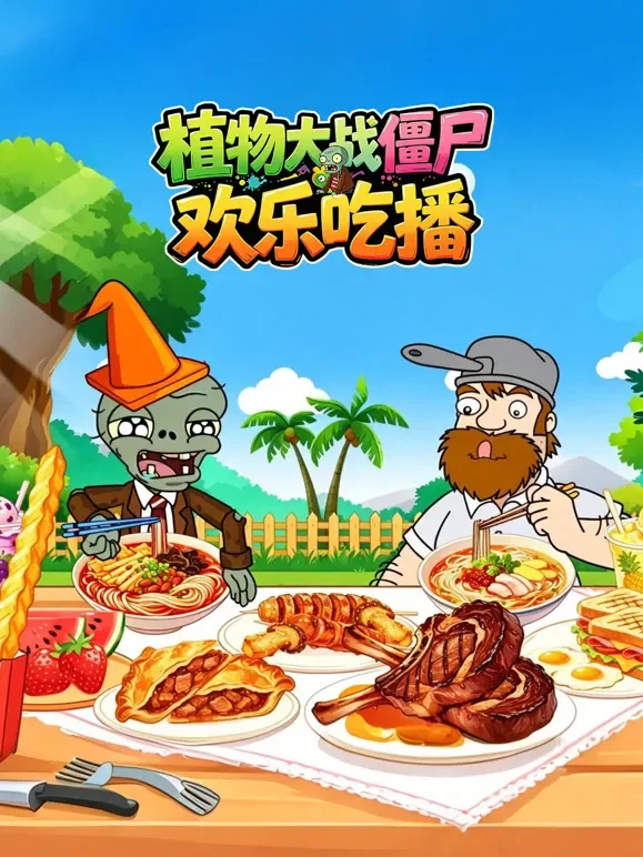 植物大战僵尸欢乐吃播动漫海报