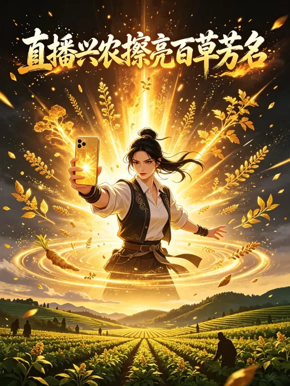 直播兴农擦亮百草芳名动漫海报