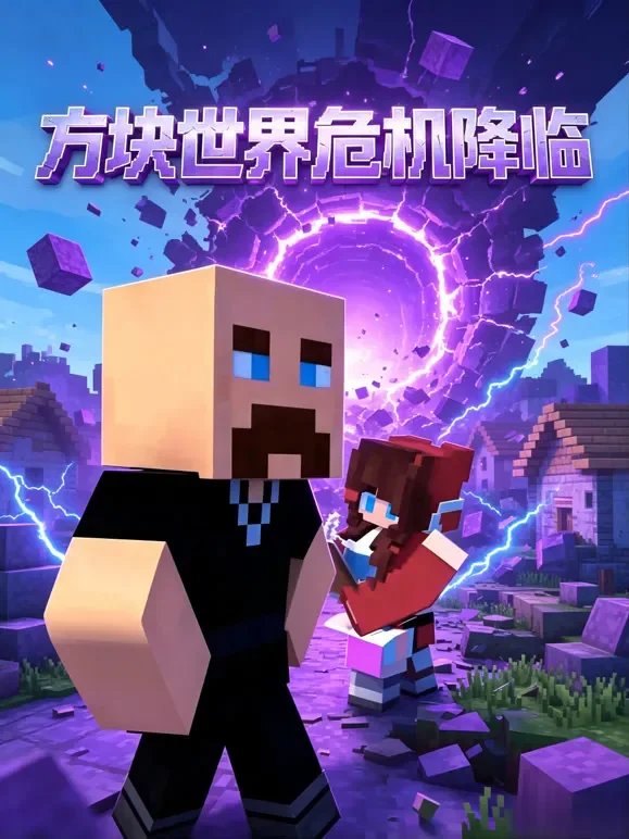 方块世界危机降临动漫海报