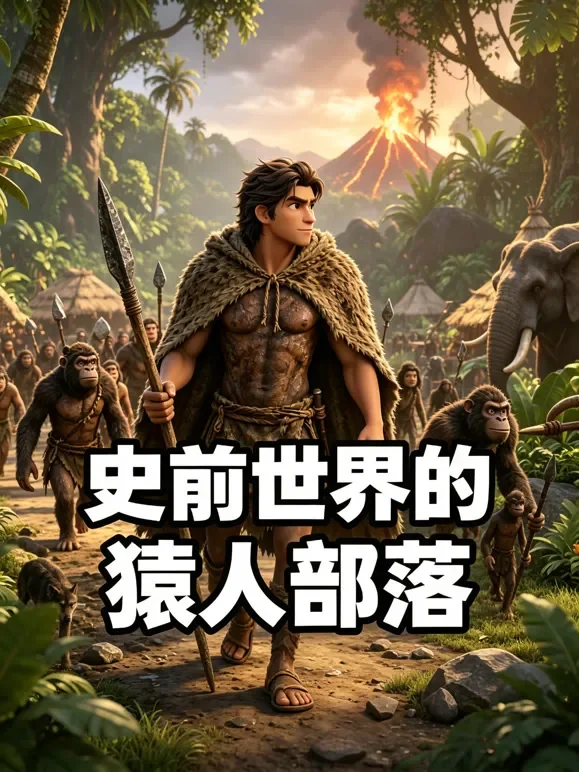 史前世界的猿人部落动漫海报