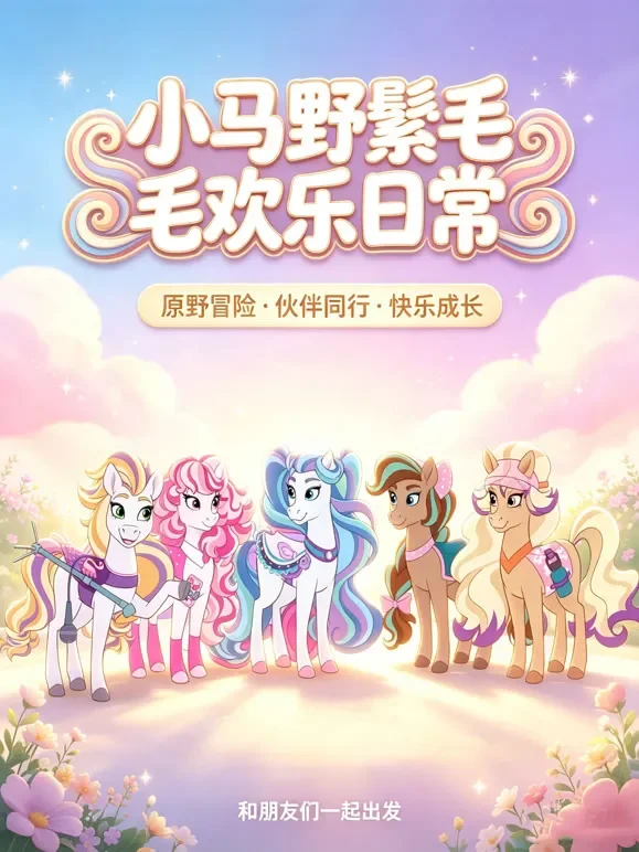 小马野鬃毛欢乐日常动漫海报