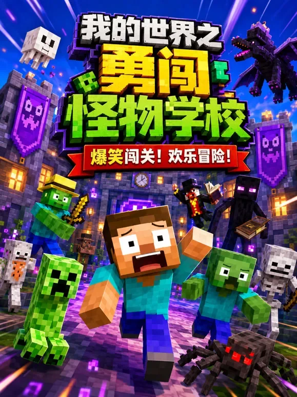 我的世界之勇闯怪物学校动漫海报