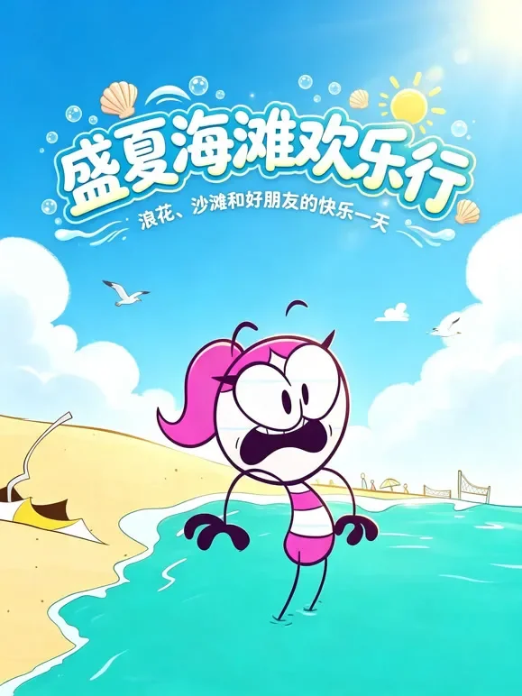 盛夏海滩欢乐行动漫海报