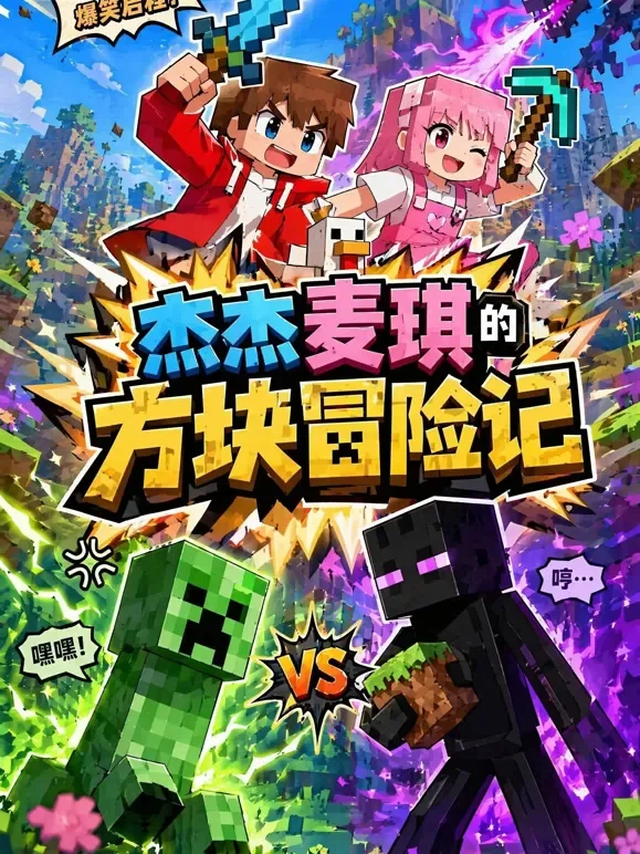 杰杰麦琪的方块冒险记动漫海报