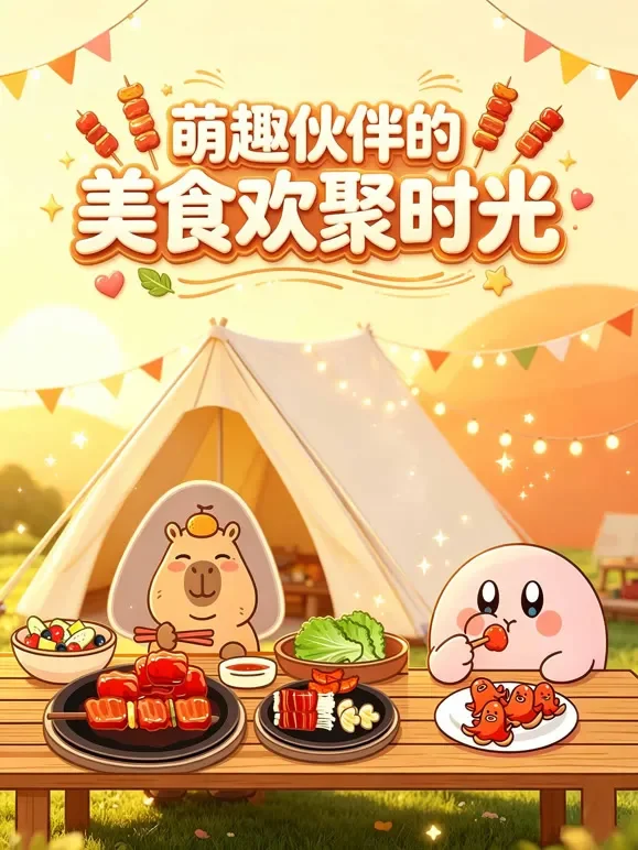 萌趣伙伴的美食欢聚时光动漫海报