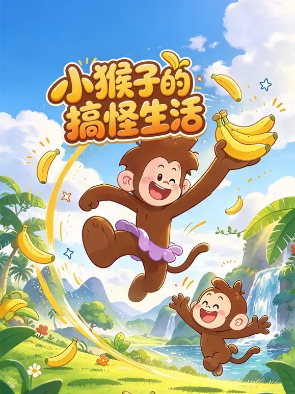 小猴子的搞怪生活动漫海报